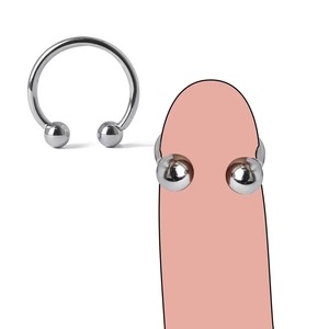 Dual-Ball Pleasure Ring - Premium Stainless Steel Cock Ring with Pressure Balls