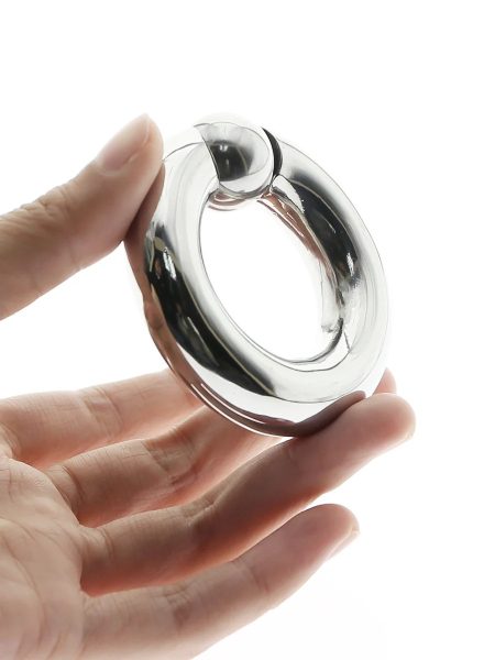 Premium 350gr Steel Cock Ring & Ball Stretcher – Ultimate Weighted Pleasure