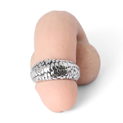 Dragon Scales Glans Ring – Handcrafted 24K Gold & Steel Pleasure Jewelry