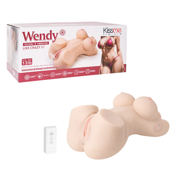 Wendy Realistic Torso - Lifelike Female Torso with 5 Vibration Modes & Water Ejaculation
