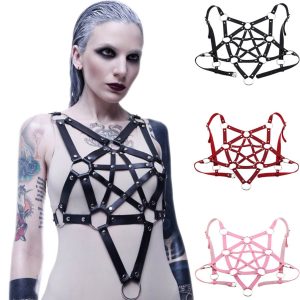Pentacle body leather jacket