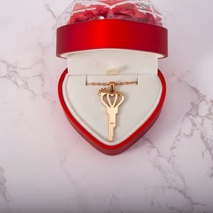 Exquisite Queen Heart Key Necklace – Personalized Luxury for Keyholders