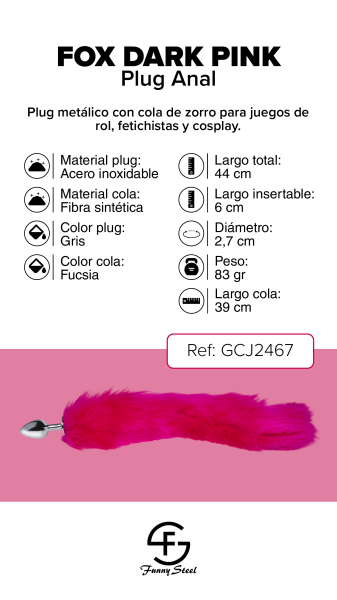 Fuchsia Fox Tail Plug – Premium Silky Tail & Stainless Steel Pleasure