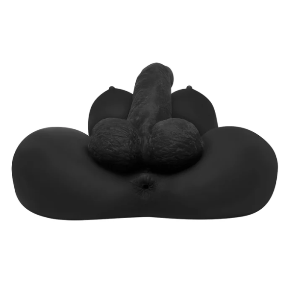 Premium Black Male Torso - Ultra-Realistic Silicone with Flexible 30cm Penis