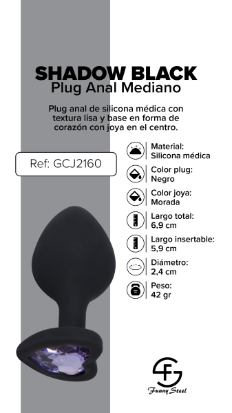 Violet Gem Heart Plug – Silky Medical Silicone & Jeweled Elegance