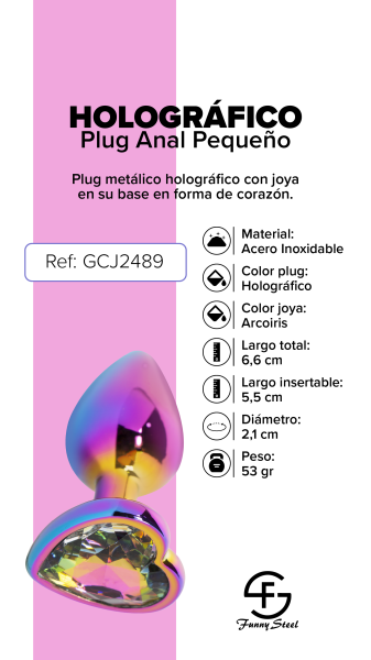 Rainbow Holographic Plug - Dazzling Jewel Anal Accent (Small)