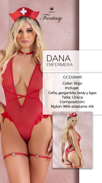 Danna Red Nurse - Sultry Medical Fantasy Costume