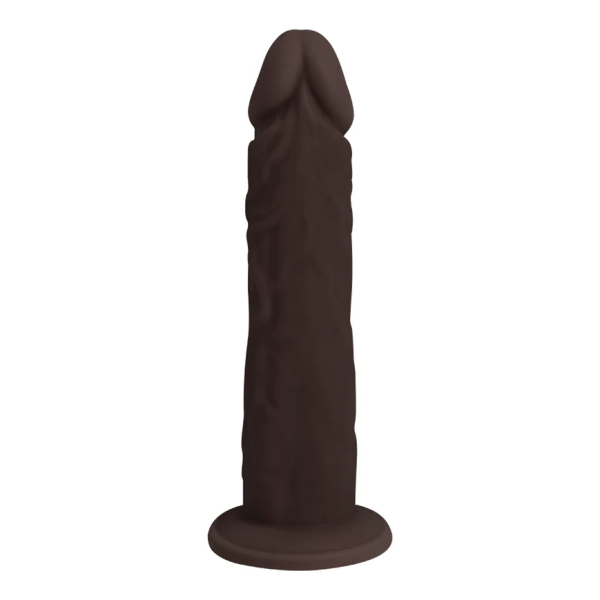 Realistic Black Dildo - 19cm Veined Silicone with Suction Cup