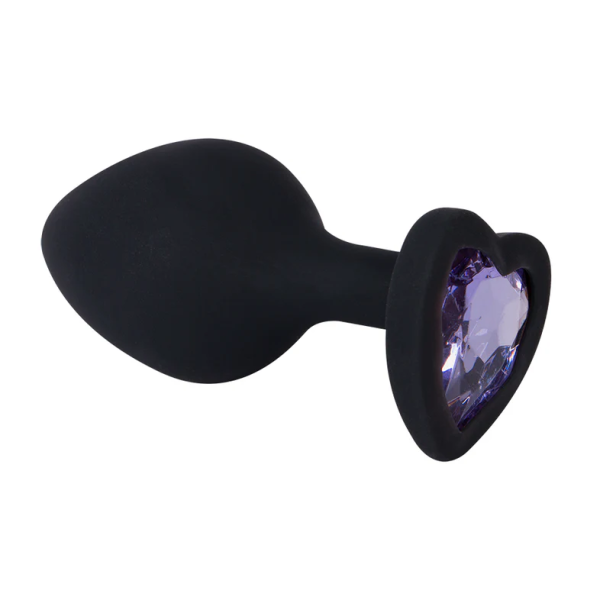 Violet Gem Heart Plug – Silky Medical Silicone & Jeweled Elegance