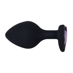 Violet Gem Heart Plug – Silky Medical Silicone & Jeweled Elegance