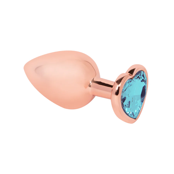 Luxe Heart Gem Plug – Elegant Gold & Blue Jewel Anal Accessory