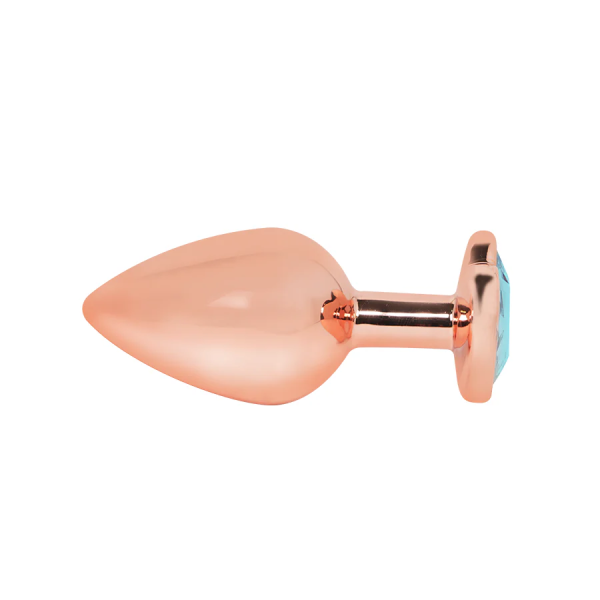Luxe Heart Gem Plug – Elegant Gold & Blue Jewel Anal Accessory