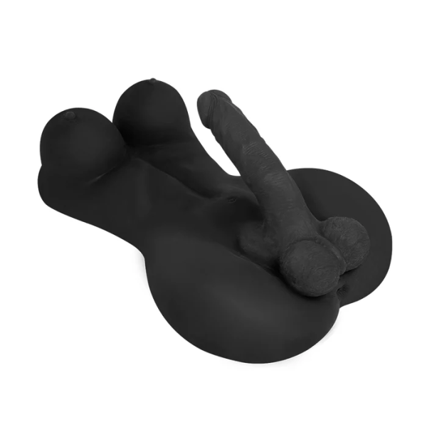 Premium Black Male Torso - Ultra-Realistic Silicone with Flexible 30cm Penis