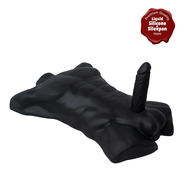 Premium Black Modular Torso - Ultra-Realistic Silicone with Interchangeable Dildo System