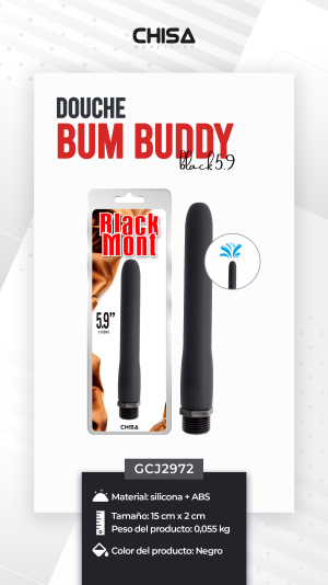 Bum Buddy Black 5.9" – Premium Silicone Anal Douche for Safe, Mess-Free Cleansing