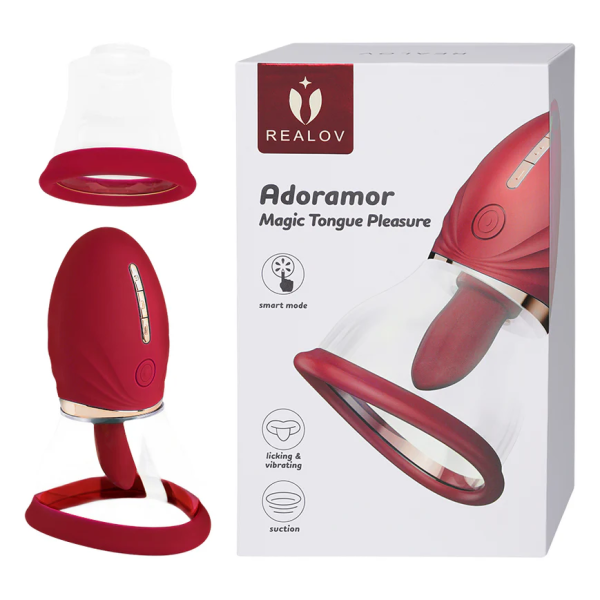 Adoramor Clitoral Stimulator – Realistic Oral Sex Simulation with Suction & Tongue Action